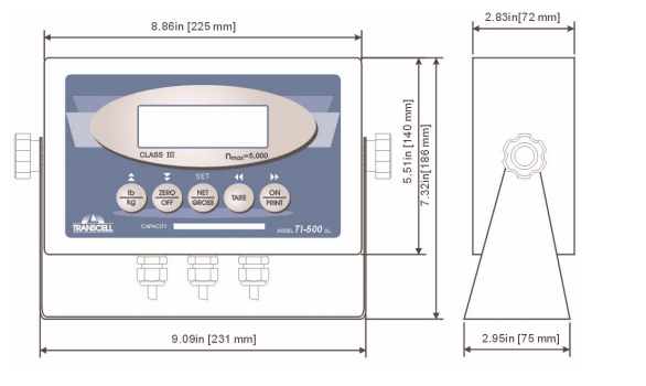 TI-500SL仪表外形尺寸图