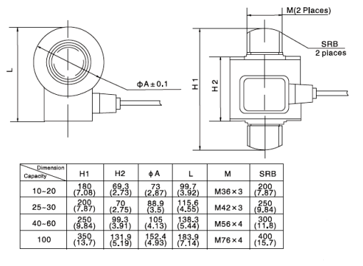 BM14D-C3称重传感器规格尺寸