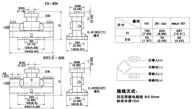 BTA-30T称重传感器产品尺寸