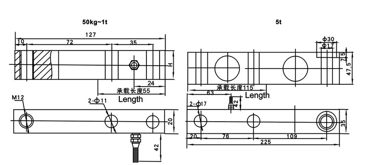 LS-200KG称重传感器产品尺寸
