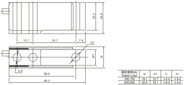 MBB-150lb称重传感器尺寸