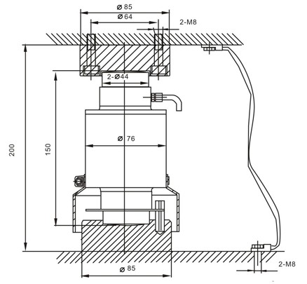 SFB-D-20T称重传感器产品尺寸图