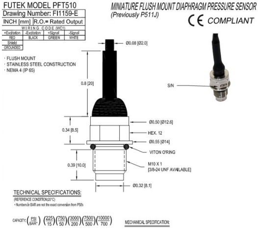 PFT510压力传感器尺寸