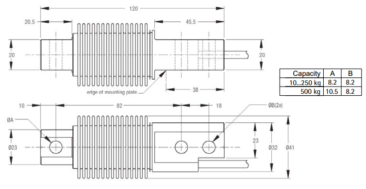 MP77称重传感器产品尺寸图