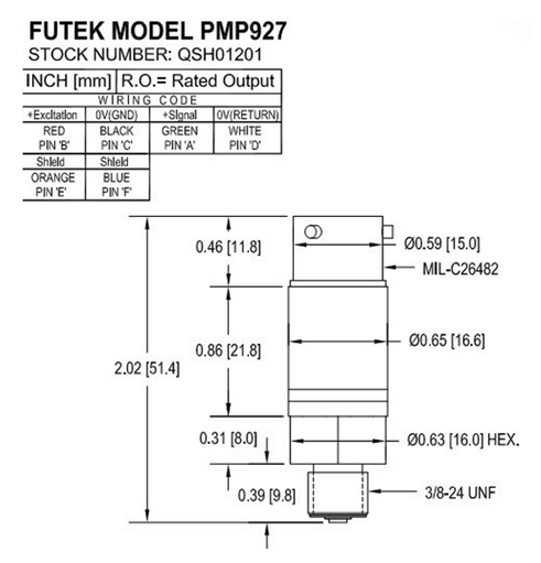 PMP927压力传感器尺寸图