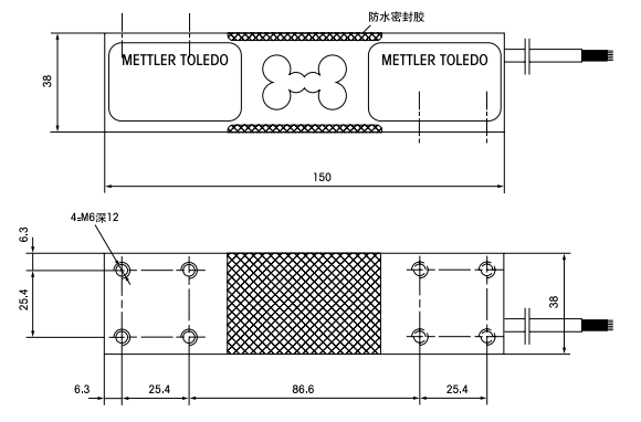 托利多MT1241-150Kg产品尺寸图