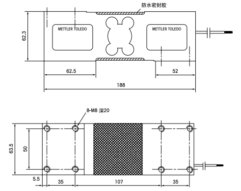 托利多MT1260-250Kg产品尺寸图