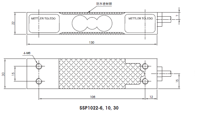 托利多SSP1022-10Kg产品尺寸图