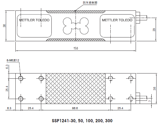 托利多SSP1241-50Kg产品尺寸图