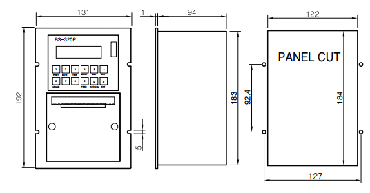 BS-320P显示仪表尺寸图