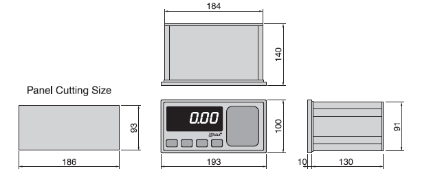 DN5200N数字称重仪表尺寸图