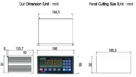 FS-1200C称重显示仪表尺寸