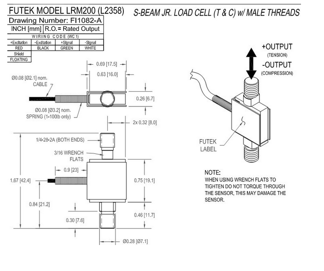 LRM200-10lb力传感器尺寸结构
