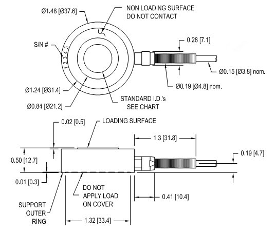LTH350-250lb力传感器产品尺寸图