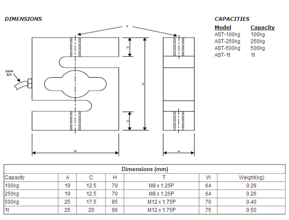 AST-250kg产品结构尺寸