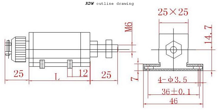 德国VOLFA KDW直线位移传感器结构尺寸图